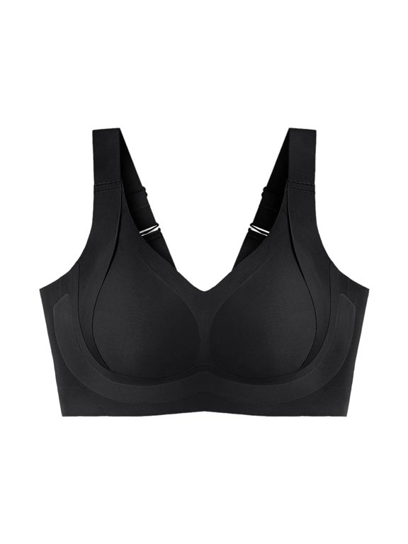 Women's Comfort Shaper Wireless Bra, Push up Custom Bust Shaping Bra, Comfort Seamless Everyday Bras for Women Size: M Black