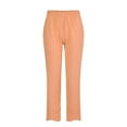 thumbnail image 1 of MDUKONU Women's Durable Linen Pants Loose Fit Resistant Adjustable Drawstring Orange XXL, 1 of 9