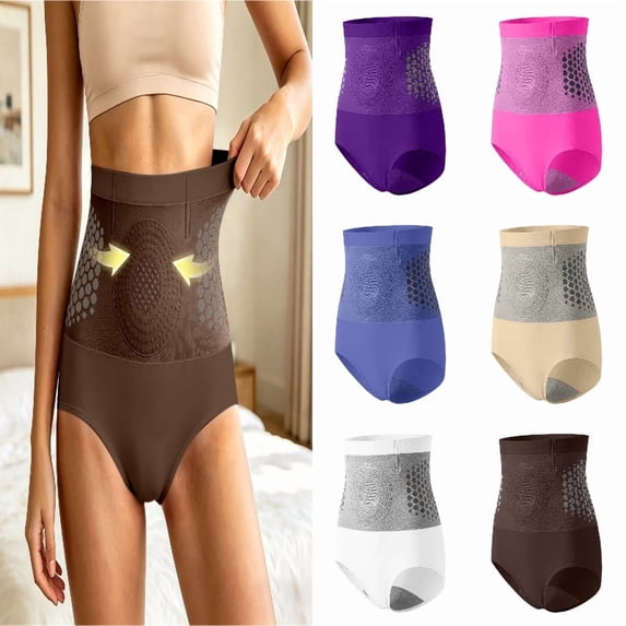 MDUKONU Women's High Waisted Lifting Panties Seamless Tummy Control Shapewear Underwear Control Panties Shorts Coffee XL