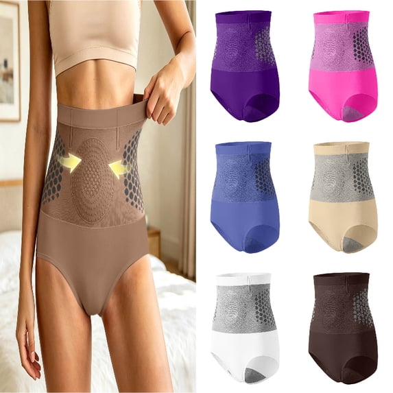 MDUKONU Women's High Waisted Lifting Panties Seamless Tummy Control Shapewear Underwear Control Panties Shorts Khaki M