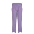 thumbnail image 1 of MDUKONU Women's Home Wear Linen Pants Straight Leg Skin-Friendly Side Pockets Purple S, 1 of 9