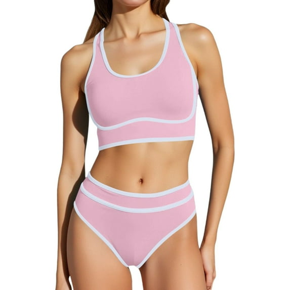MDUKONU Women's Modest Two Piece Swimsuit Modest Two Piece Pink XXL