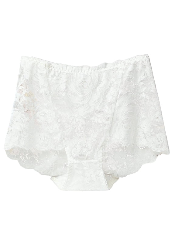 Women's Plus Size Lace Boyshort Panties Size: XXXL White