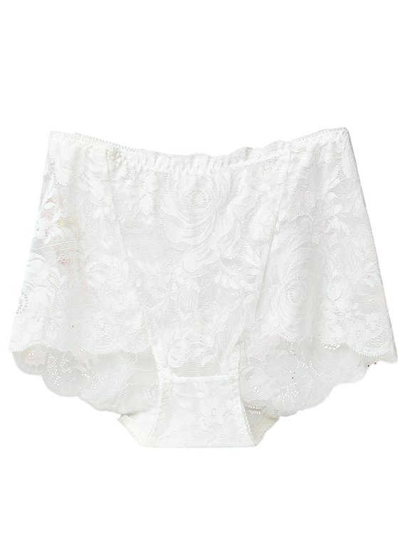 Women's Plus Size Lace Boyshort Panties Size: XXXXL White