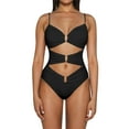 thumbnail image 1 of MDUKONU Women's Plus Size One Piece Swimsuit Mesh Panel Swimsuit Black XXL, 1 of 4
