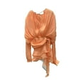 thumbnail image 1 of MDUKONU Women's Puff Sleeve Dress with Ruffled Hem and Smocked Waist for Everyday Wear Elegant Flowy Summer Choice Orange S, 1 of 3