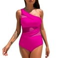 thumbnail image 1 of MDUKONU Women's Ruched Tummy Control Swimsuit Textured Swimsuit Red L, 1 of 2