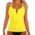 thumbnail image 1 of MDUKONU Women's Ruffled Bikini Two Piece Bathing Suit Yellow XL, 1 of 6