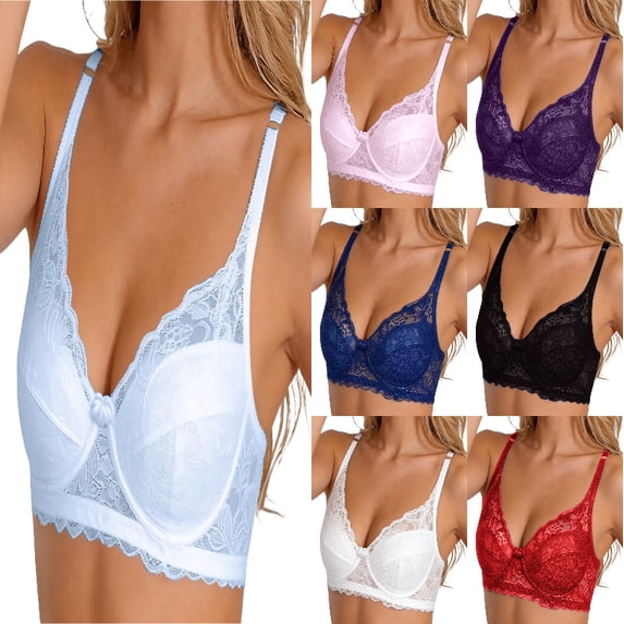 MDUKONU Women’s Sheer Lace Bra Underwire Unlined Bra Full Coverage Non Padded BU2 75D
