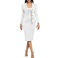 thumbnail image 1 of MDUKONU Women's Skirt Suit Set for Work White L, 1 of 8