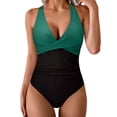 thumbnail image 1 of MDUKONU Women's Swimsuit Chlorine Resistant Swimsuit Green L, 1 of 5