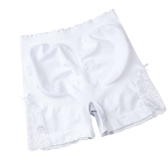 MDUKONU Women's Summer Lace Safety Pants Girls' Light Proof Thin Leggings High Waist Abdomen Shorts Size: One Size White