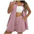 thumbnail image 1 of MDUKONU Women's Trendy Short Set Resistant Fashion Travel Pink XXL, 1 of 6