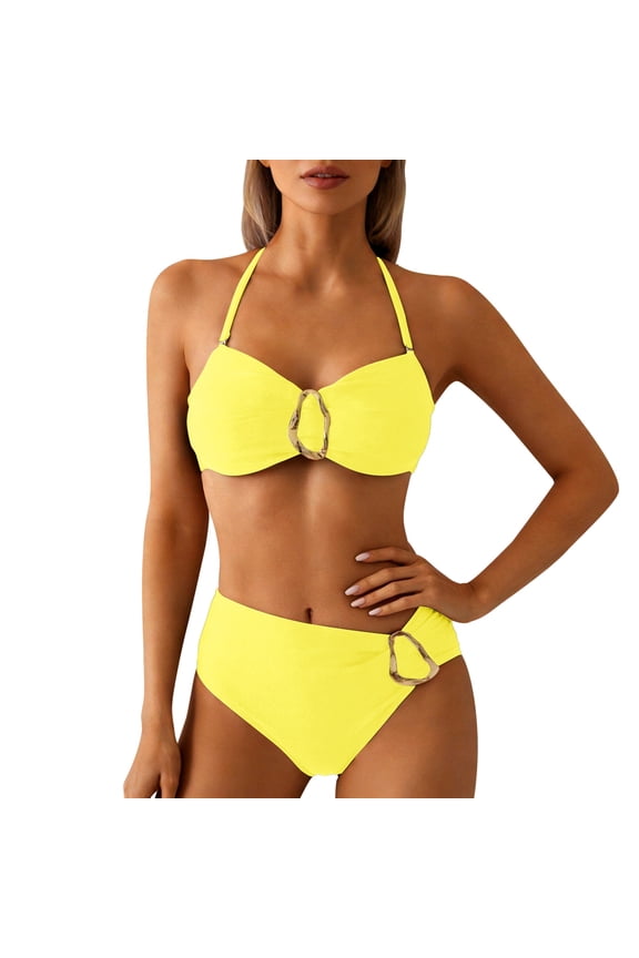 Women's Triangle Bikini Women's Swimwear Yellow S