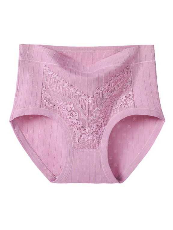 Women's Underwear High Waist Comfortable Breathable Panties Soft Lace Everyday Wear For Ladies Size: XL Purple