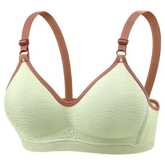 MDUKONU Women's Wireless No Underwire Comfort Bra, Soft Breathable Seamless Support Bra for Daily Wear Size: 36 Light Green