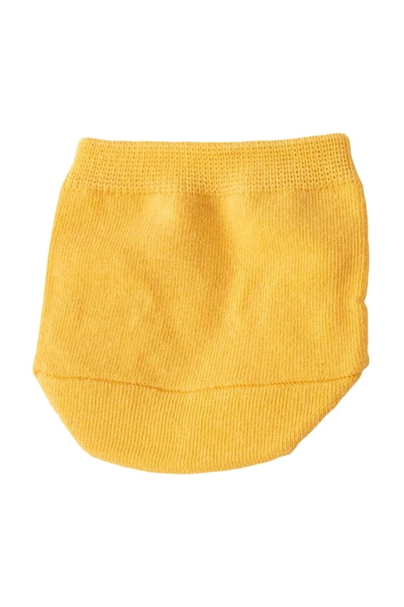 Womens No Show Half Socks Seamless Non- Invisible Non Cotton Liners Toe Topper Covers for Mules Clogs Yellow