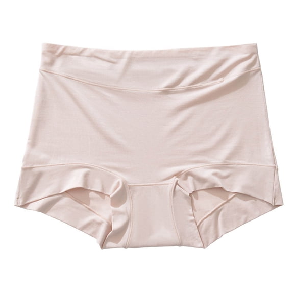 MDUKONU Womens Underwear Pure Stretch Panties, Natural Silk Crotch Soft Cotton Briefs Panties Beige XL