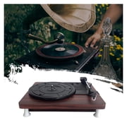 MDY-1305-1 Wood Color Record Retro Player Portable Audio Gramophone Turntable Disc Vinyl Audio RCA R/L 3.5mm Output ,Accurate Channel Search