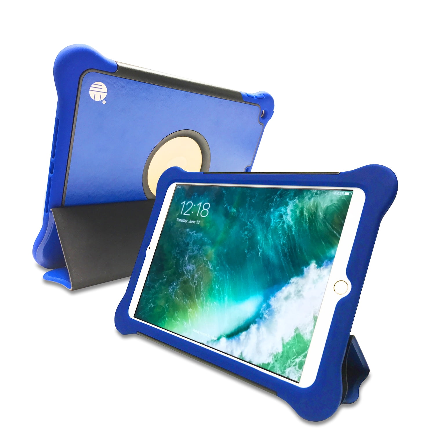 ME 3-In-1 Bumper-Case-Stand with Smart Tri-Fold Cover for New iPad 9.7-inch (5th Generation - 2017 release) - Blue