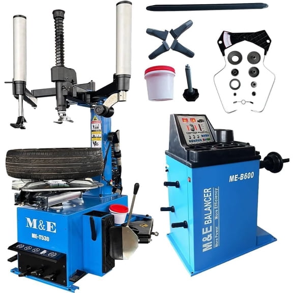 ME-530Z Tire Changer Machine with Bead Blaster Tire Combo ME-B600 Wheel Balancer Machine (Double Assist)
