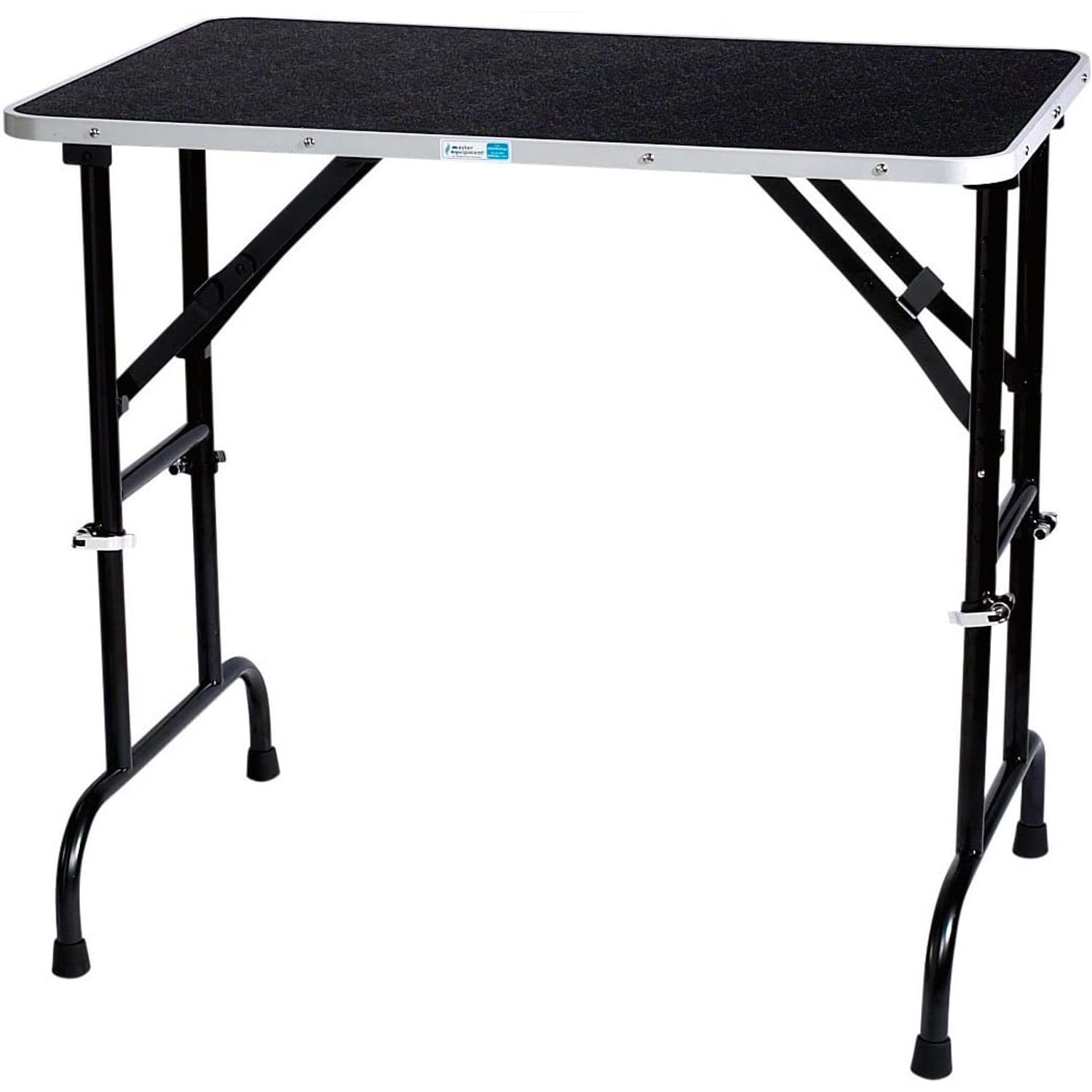 Adjustable Height Black Vinyl Pet Grooming Table with Aluminum Edging