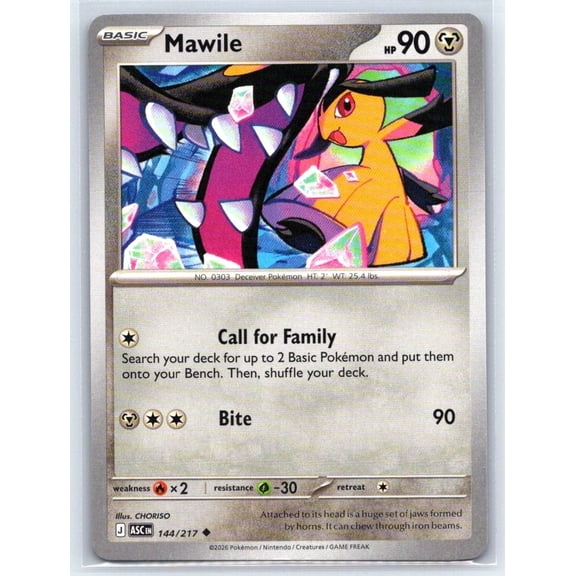 Pokmon TCG ME Ascended Heroes Mawile Uncommon 144/217 English Near Mint Trading Card