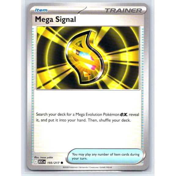 Near Mint ME Ascended Heroes Pokmon TCG Mega Signal Common #193/217 English Trading Card