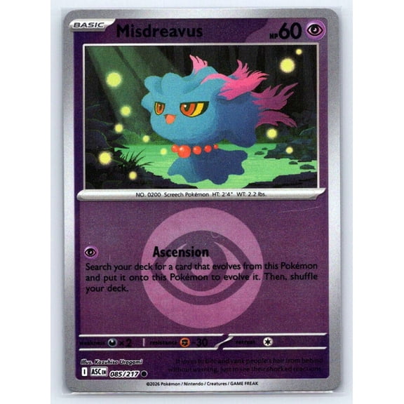 ME: Ascended Heroes Misdreavus Common Reverse Holo #085/217
