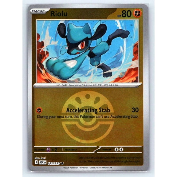 ME: Ascended Heroes Riolu (Friend Ball) Common Reverse Holo #112/217
