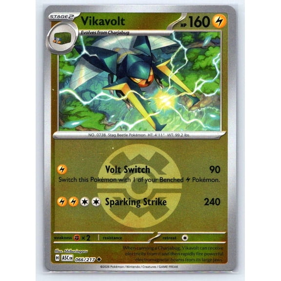 ME: Ascended Heroes Vikavolt Reverse Holo Uncommon #066/217
