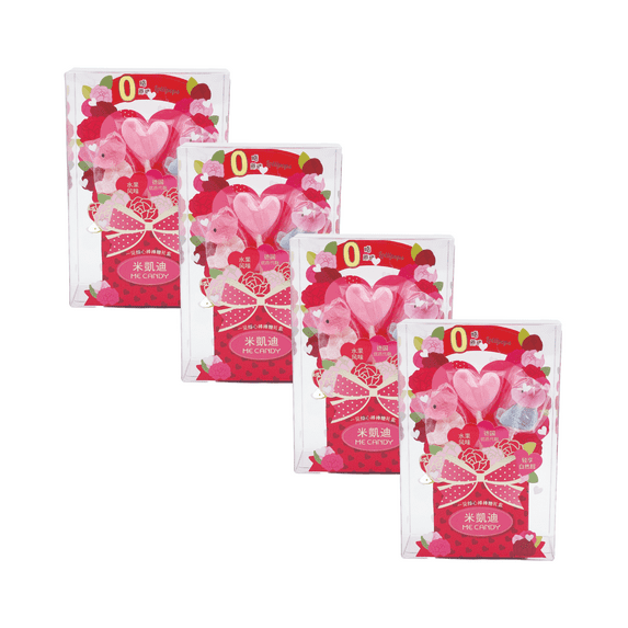 ME CANDY Rose & Love Lollipop Gift Set | Pink Heart-Shaped & Teddy-Bear Shaped Lollipops (4 Boxes)