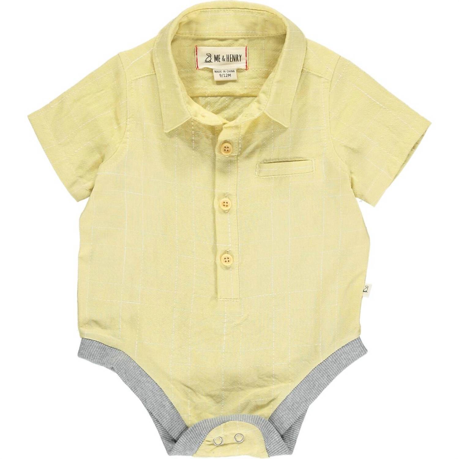 Helford Woven Onesie - Chambray/Neon Stripe