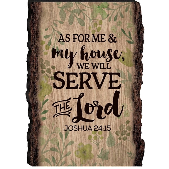 ME & MY HOUSE WILL SERVE THE LORD Wooden Barky Sign 4.25" x 6" by P. Graham Dunn