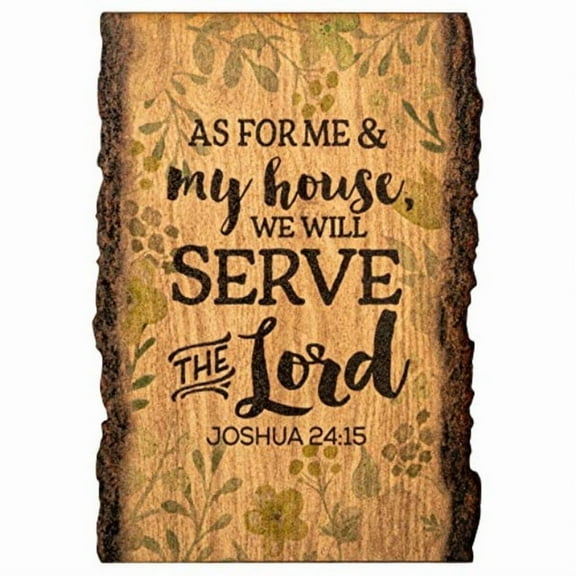 ME & MY HOUSE WILL SERVE THE LORD Wooden Barky Sign 4.25" x 6" by P. Graham Dunn
