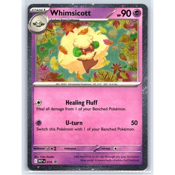 Near Mint 2025 Pokemon ME Mega Evolution Promo Whimsicott Cosmos Holo Holo Promo #019 Trading Card