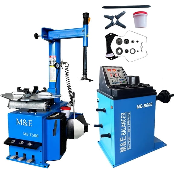 ME-T500 2.0HP Tire Changer Machine and ME-B600 Wheel Balancer Machine Tire Repair Wheel Changers Combo Garage Equipment (ME-T500 & ME-B600)