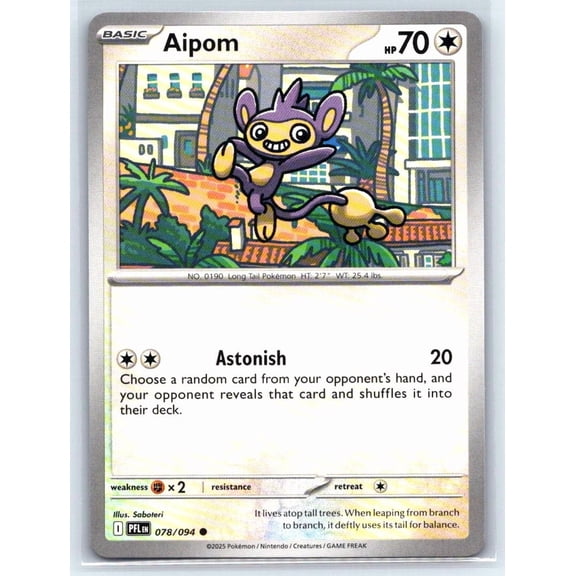 Pokmon Aipom ME02 Phantasmal Flames 078/094 Common Trading Card