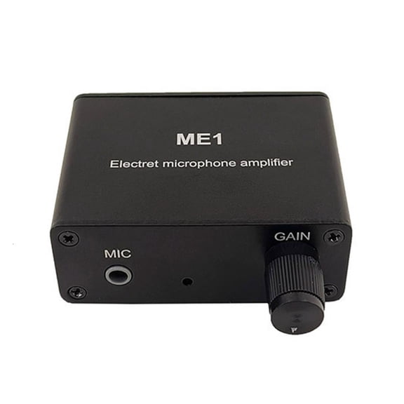 ME1 Portable Amplifier For Mics 20dB Gained Control Adjustable DC5 12V Power