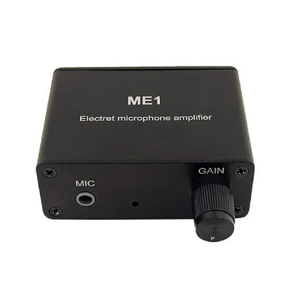 ME1 Portable Amplifier For Mics 20dB Gained Control Adjustable DC5 12V Power