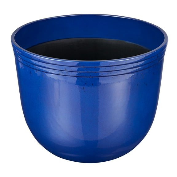Better Homes & Gardens 16-inch Weather-Resistant Blue Plastic Planter