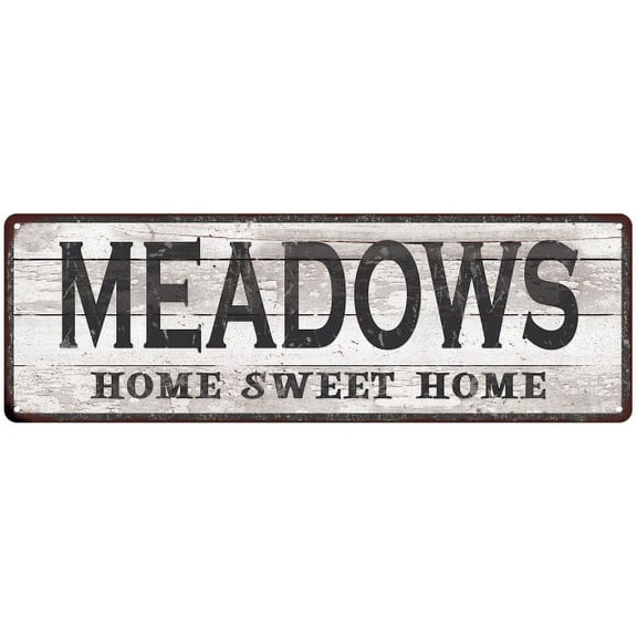 MEADOWS Home Sweet Home Country Look Gift 6x18 Metal Sig 206180045779