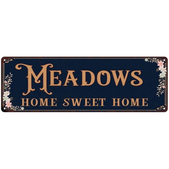 MEADOWS Home Sweet Home Victorian Look Gift 6x18 Metal Sign 206180046779
