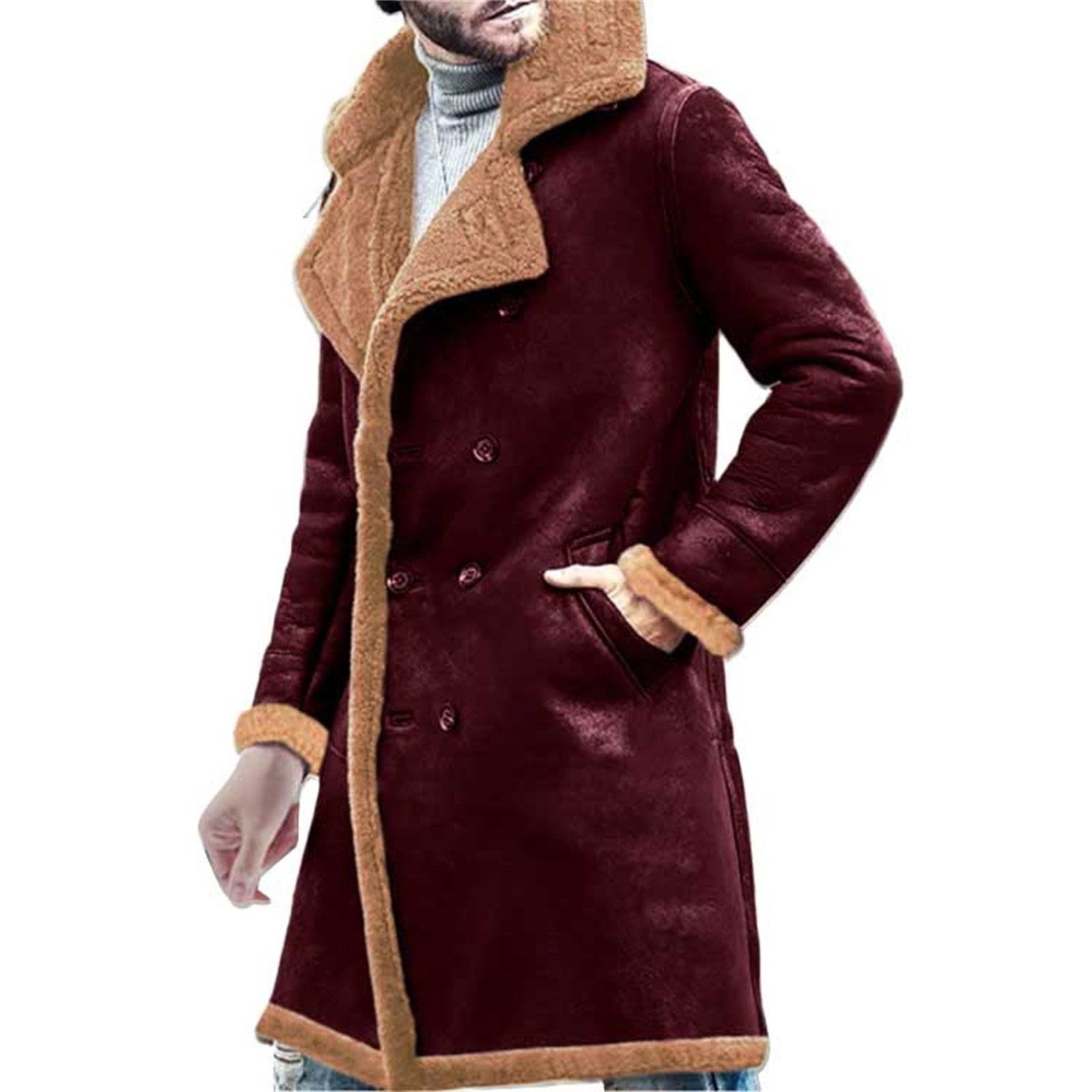 Aipengry Winter Parka Coats for Men Cold Weather Jackets Leather And