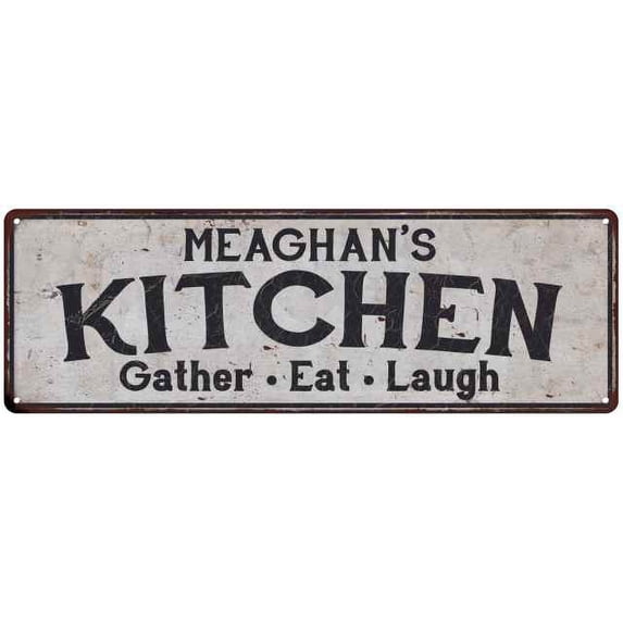 MEAGHAN's Kitchen Rustic Chic Decor Gift 8x24 Sign 108240051803