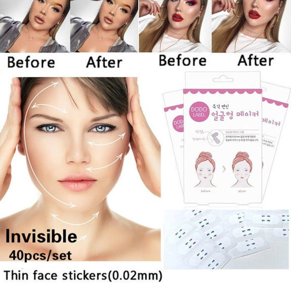 MEAKKAO 40pcs/set Face Sticker Thin Face Stick Face Invisible Sticker Lift Tools Makeup