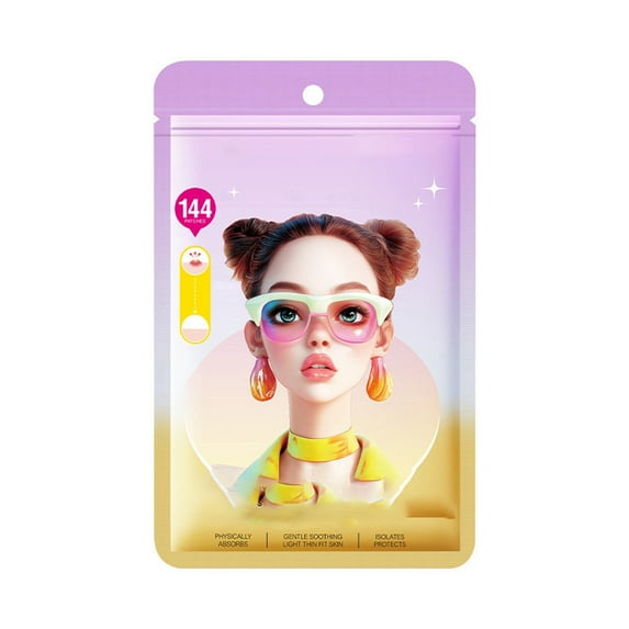 MEAKKAO Cute Shaped Hydrocolloid Patches-144 Pcs Heart/Round Patches For Covering And Soothing Fast Healing And Invisible Protection