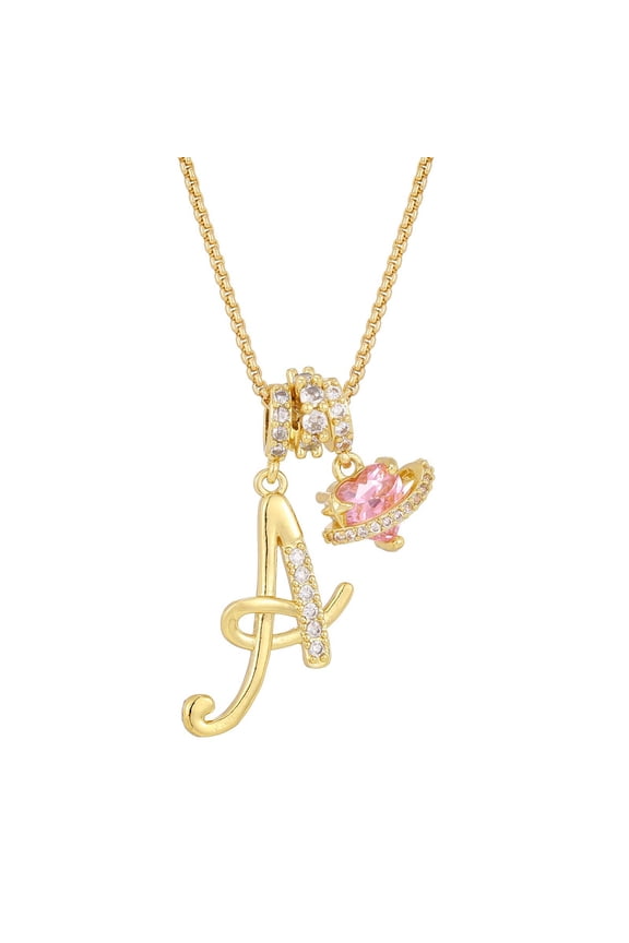 Gold 3-Layering Initial Letter Pendant Necklaces