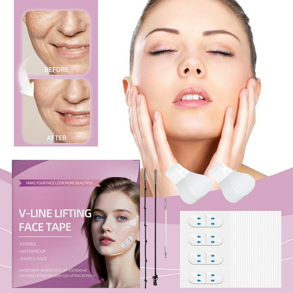 MEAKKAO Invisibility Face Lifting Stickers Set Face Shaping V Face Transparent Stickers Firming Nasolabial Lines Makeup Stickers Tape