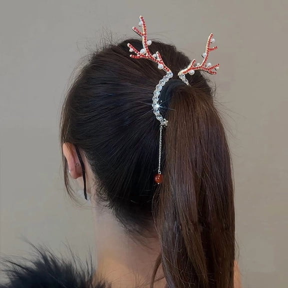 MEAKKAO Pearl Meatball Head Fixed Artifact Hair Clip Christmas Tassel Hairpin High-end Hair Accessory